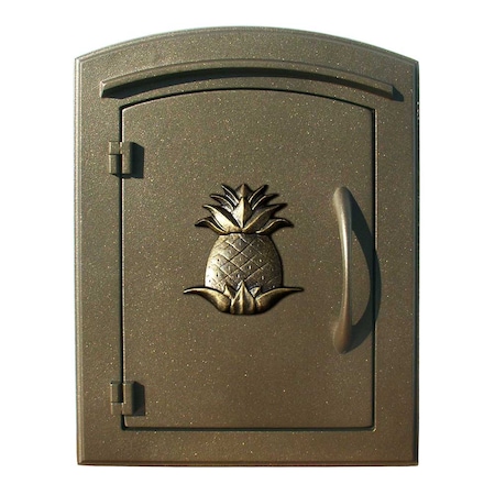 Qualarc Column Mount Mailbox w/"Decorative Pineapple Logo", Bronze MAN-1405-BZ